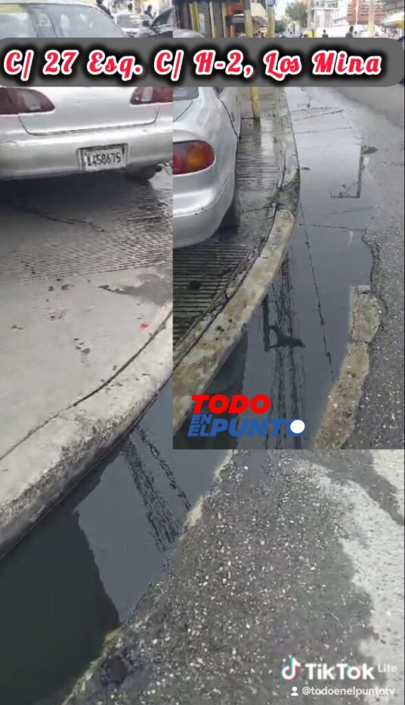 Denuncian agua estancadas en calle de Los mina en SDE