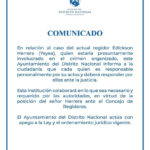 Alcaldía del Distrito Nacional se pronuncia sobre regidor presuntamente vinculado a crimen organizado