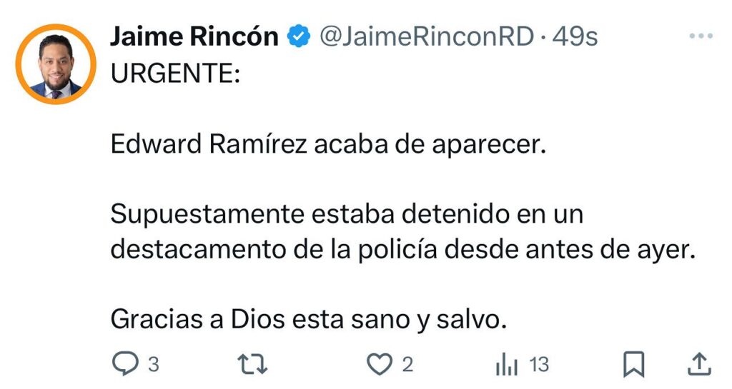 Aparece sano y salvo el periodista Edward Ramírez, alega que estaba preso